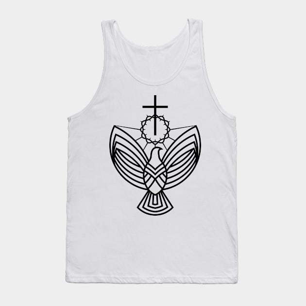 The cross of Jesus and the dove - a symbol of the Holy Spirit Tank Top by Reformer